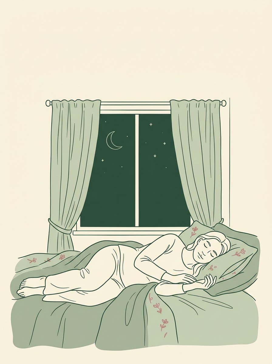 Nights In — the cover of the illustrated bedtime yoga guide